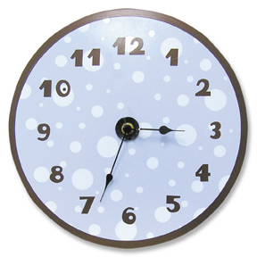 Blue W/Brown Polka Dots Wall Clock