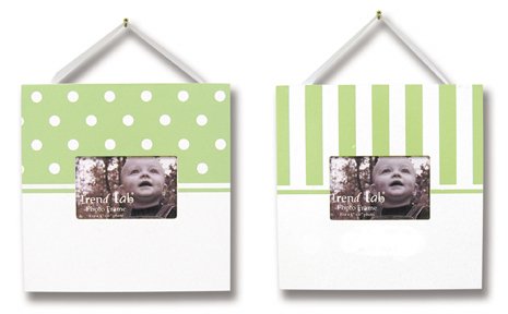 Sage Dot and Stripe Frame Set