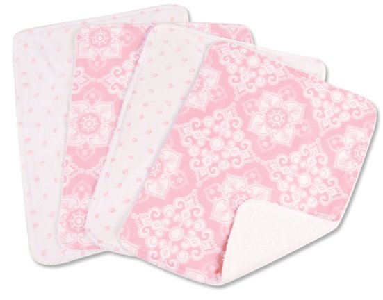 Versailles Pink Blooming Bouquet Burp Cloth 4 Pack Set