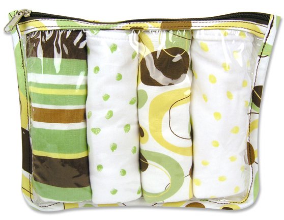 Giggles Zip Pouch 4PK Burp Cloths