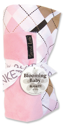 Prep School Pink Velour Receiving Blanket