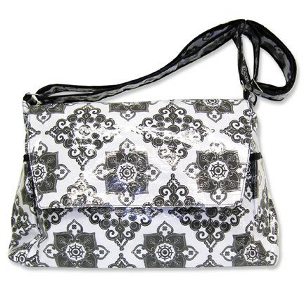 Versailles Blalck/White Messenger Diaper Bag