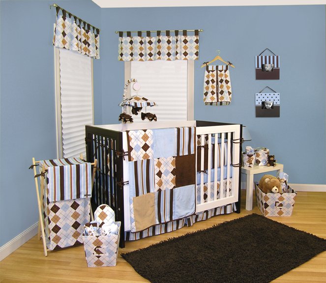 Prep School Blue 4-Piece Crib Set