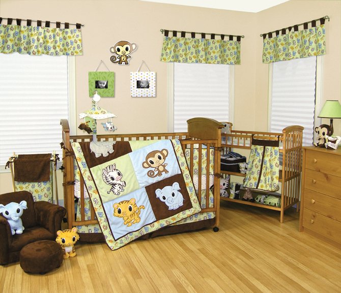 Chibi Monkey 4-Piece Crib Set