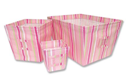 Paisley Stripe 3-Piece Storage Bins