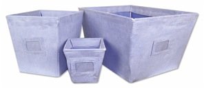 Blue Suede 3-Piece Storage Bins