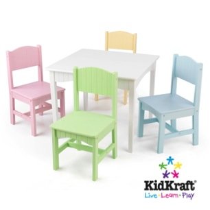 Nantucket Table with 4 Pastel Chairs