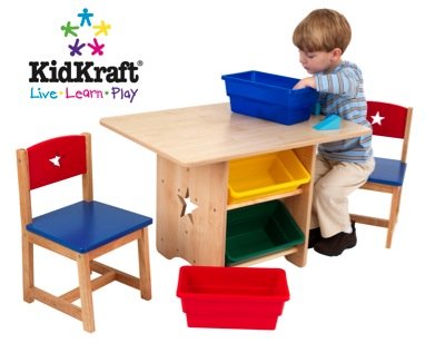 Star Table and Chair Set with Primary Bins