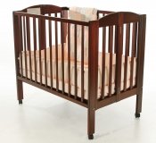 2-in-1 Portable Folding Crib, Espresso