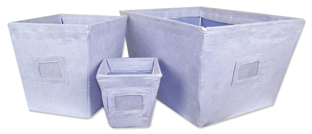 Blue Ultra Suede 3-Piece Storage Set