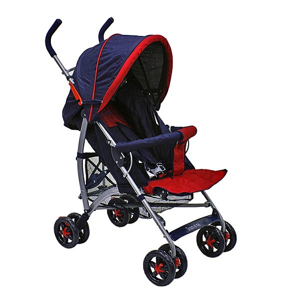 Lightweight, Aluminum Reclining Stroller. Red