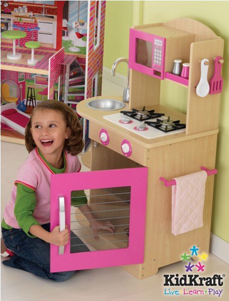 Pink Wooden Kitchen