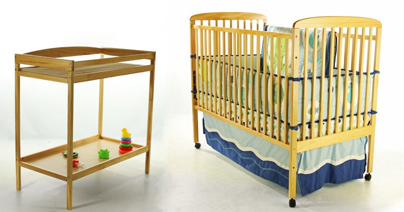 2 in 1 Crib and Changing Table Set