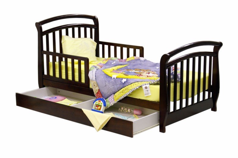 Deluxe Sleigh Toddler Bed w/drawer