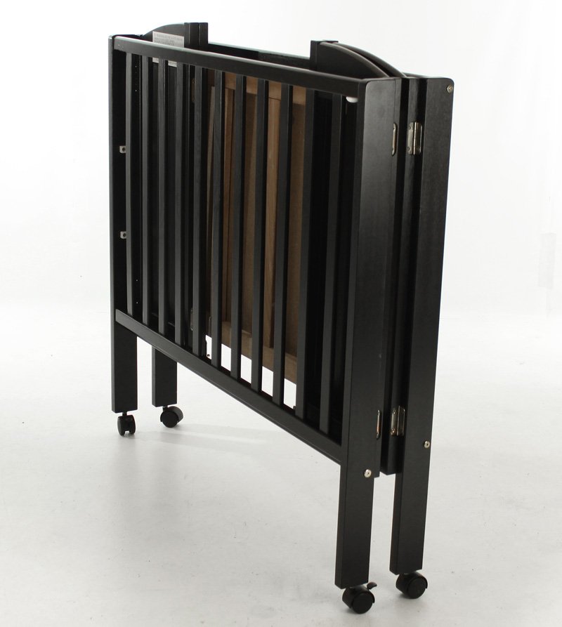 Birchwood 3 in 1 Folding, Portable Crib, Black