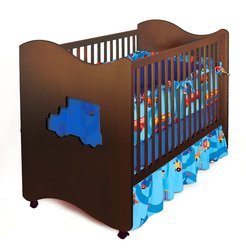 Contemporary 2 in 1 Crib - Boys Like Trucks Collection