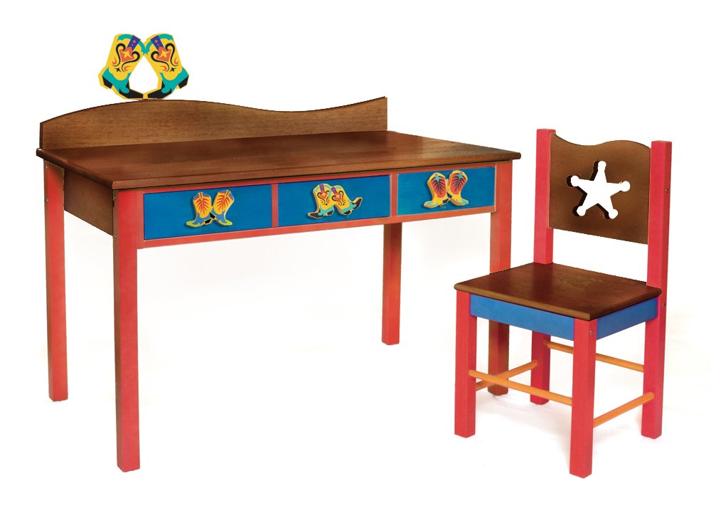 Cowboy Desk and Chair Set, Chocolate