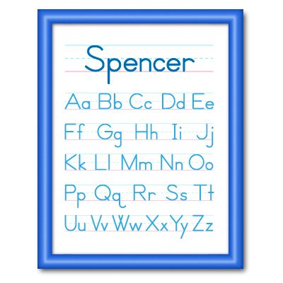 Alphabet Large Blue Personalize Print