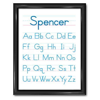 Alphabet Large Black Gloss Personalize Print