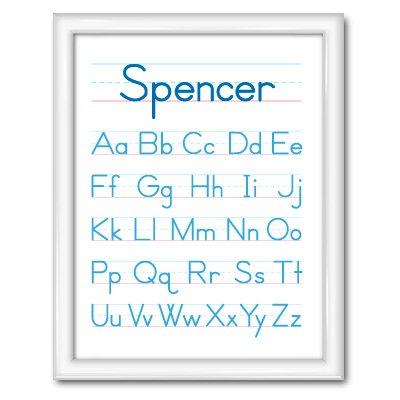 Alphabet Large White Gloss Personalized Print