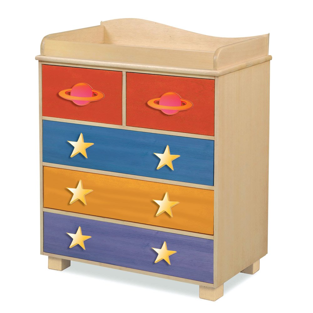 Natural Star Rocket Convertible Changing Table