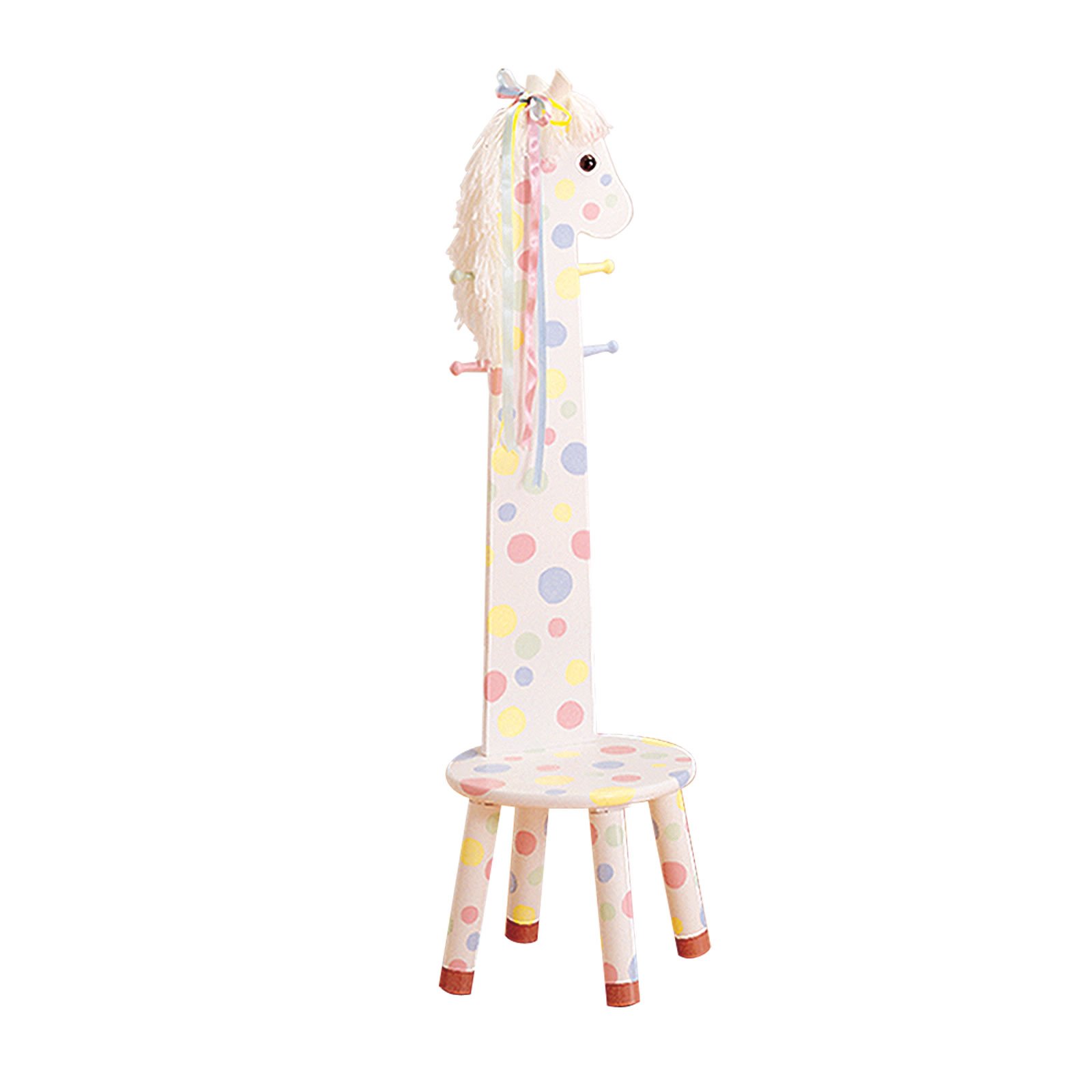 Children's Pony Stool With Coat Rack