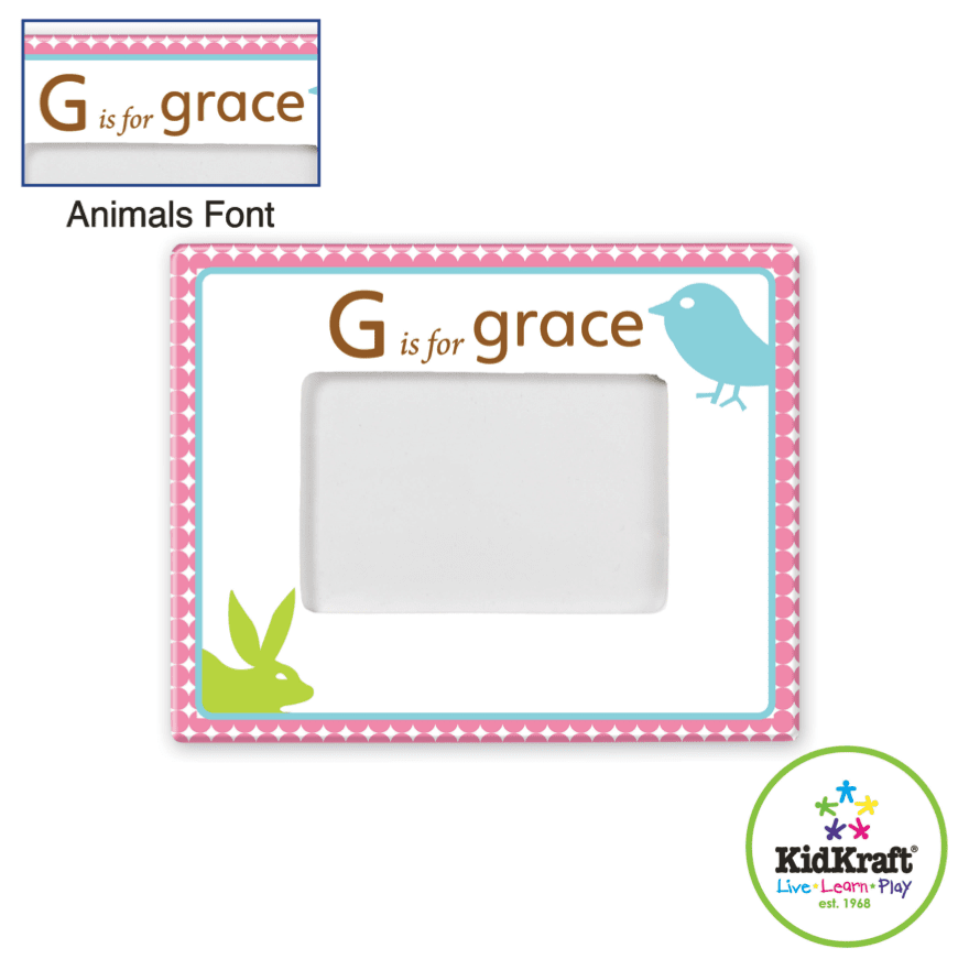 Girls Picture Frame - Animal Theme - Personalized