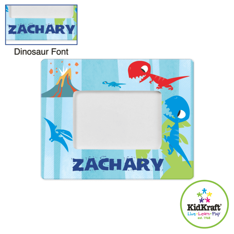 Boy's Picture Frame - Blue Dinosaur Theme - Personalized