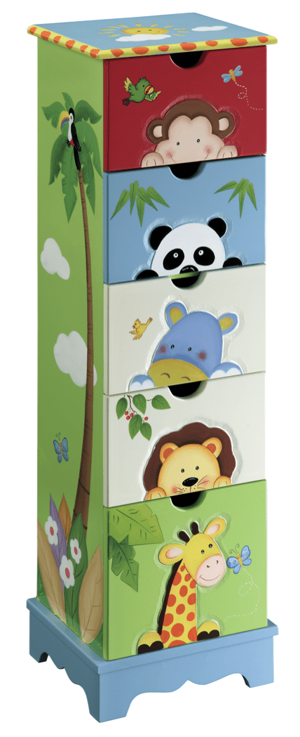 5-Drawer Cabinet -Sunny Safari Theme -Teamson Kids