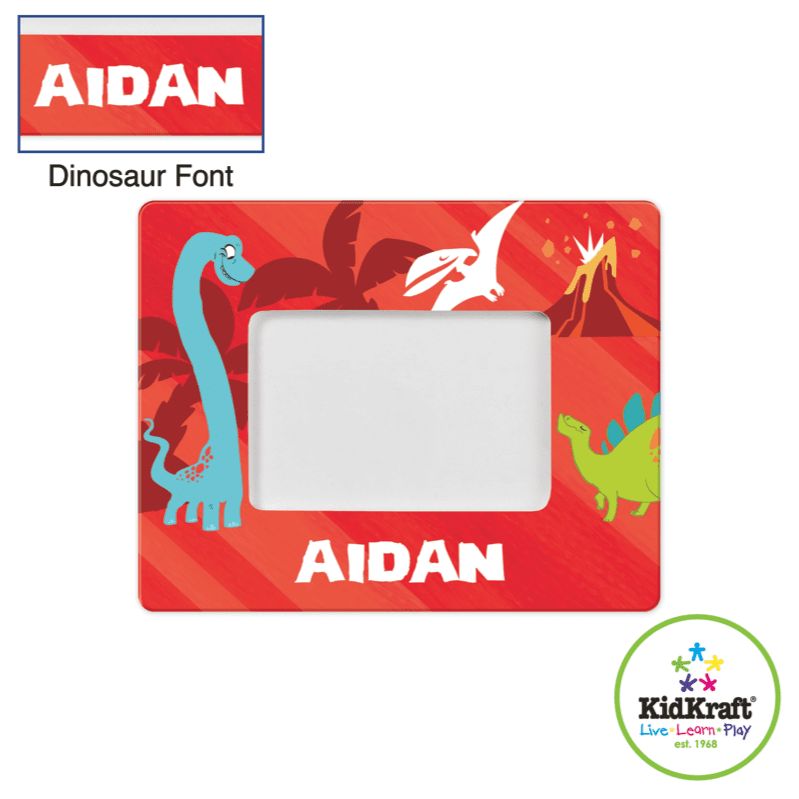 Personalized Picture Frame - Red Dinosaur Theme - 10" x 8"