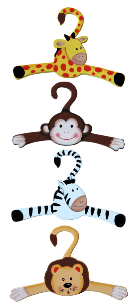 Hangers set of 4- Sunny Safari Theme - Teamson Kids