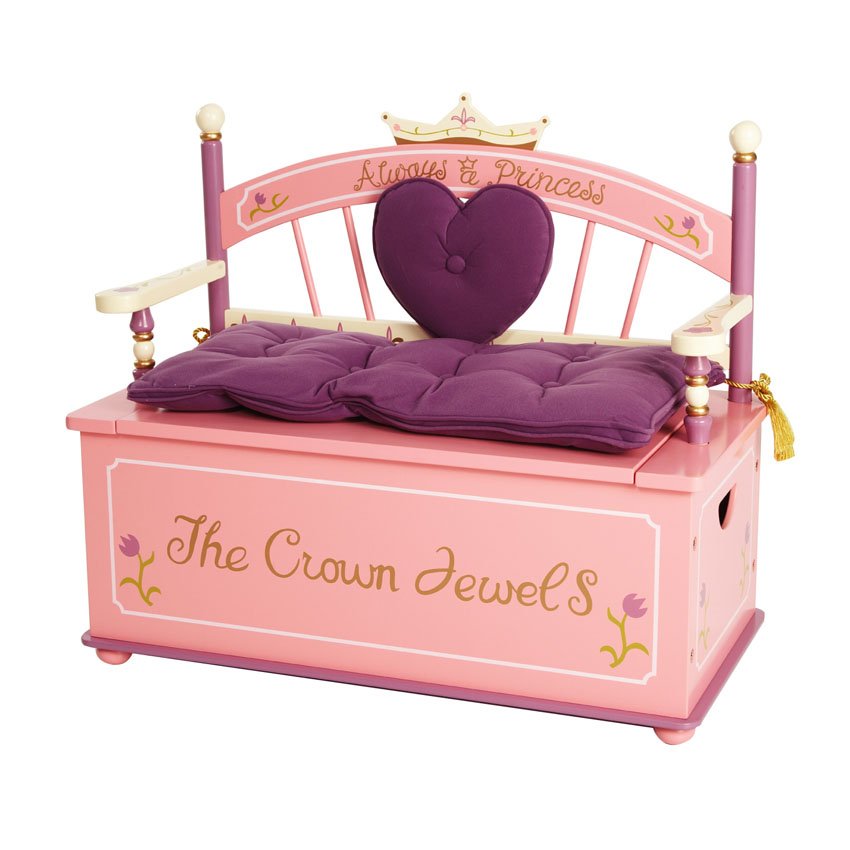 Princess Bench Seat with Storage Toy Chest