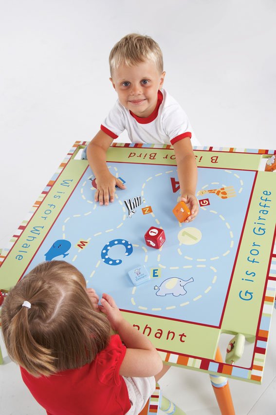 Alphabet Soup Table and 4 Stools