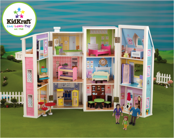 Deluxe Townhouse - 27 Pieces of Furniture - 3 Mini Dolls